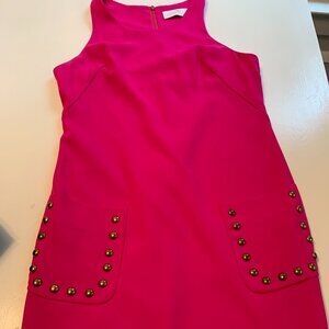Amanda Uprichard pink dress with studded pockets